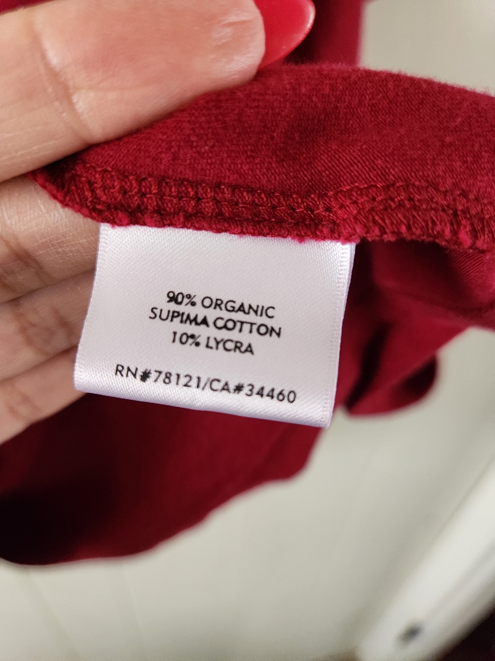 Eileen Fisher Red Scoop Neck Short Sleeve Tee Size L - Picture 3 of 4